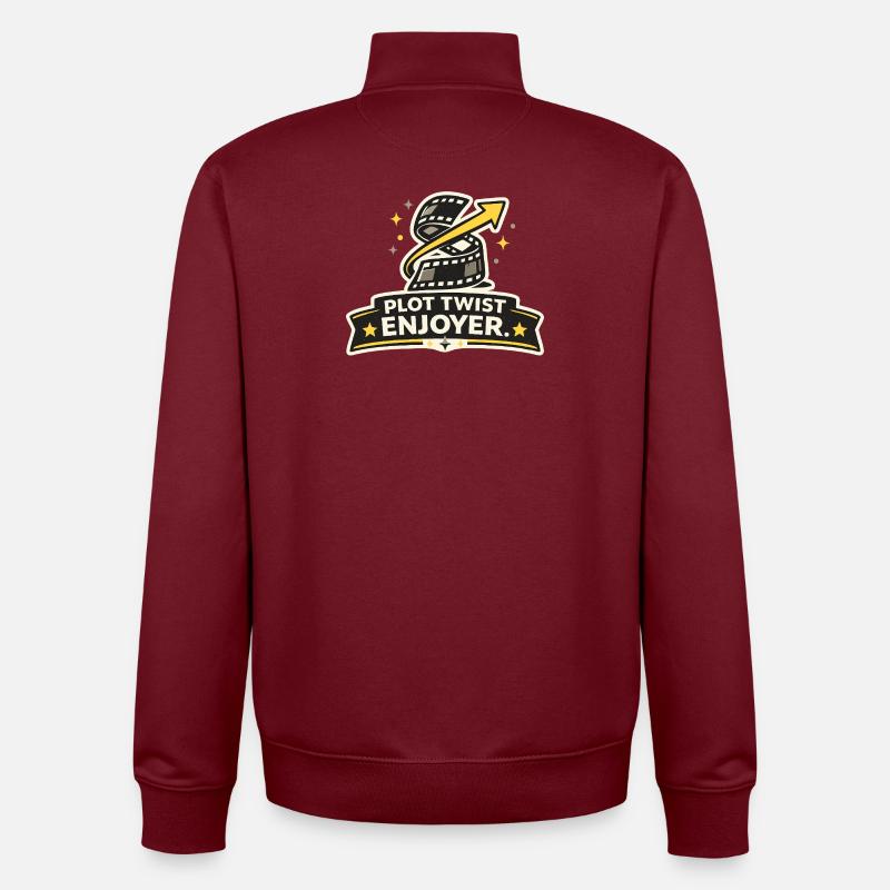 Plot Twist Enjoyer - Unisex Organic Zip Sweatshirt von Stanley/Stella - Burgunderrot