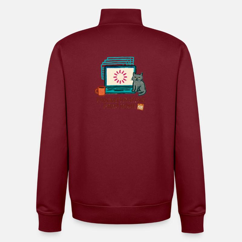 Telearbeit – Telearbeit – Voll-Fernarbeit - Unisex Organic Zip Sweatshirt von Stanley/Stella - Burgunderrot