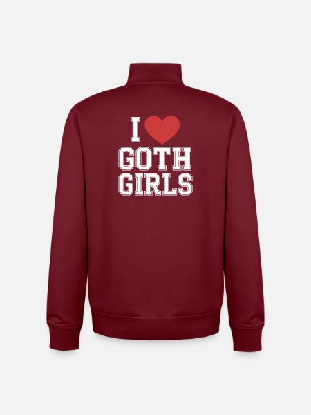J’aime les filles gothiques - Sweat zippé unisexe en coton bio Stanley/Stella - bordeaux