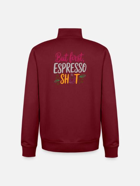 But first espresso shot - Unisex Organic Zip Sweatshirt by Stanley/Stella - burgundy