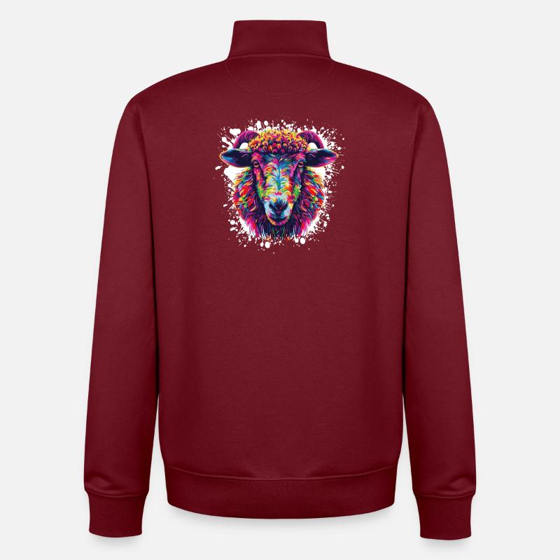 Bunter Ramenkopf Splash - Unisex Organic Zip Sweatshirt von Stanley/Stella - Burgunderrot