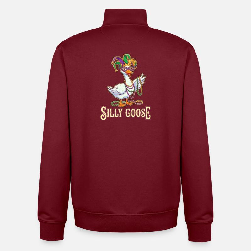 Masque de Carnaval de l’Oie Idiote - Sweat zippé unisexe en coton bio Stanley/Stella - bordeaux