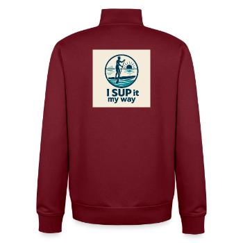 I SUP it – My Way - Unisex Organic Zip Sweatshirt by Stanley/Stella - burgundy - Back - AI Model Male 185 dark (185cm)