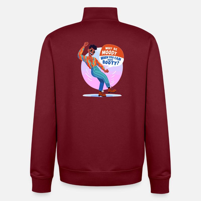 Disco boogie: Why gloomy mood? - Unisex Organic Zip Sweatshirt by Stanley/Stella - burgundy