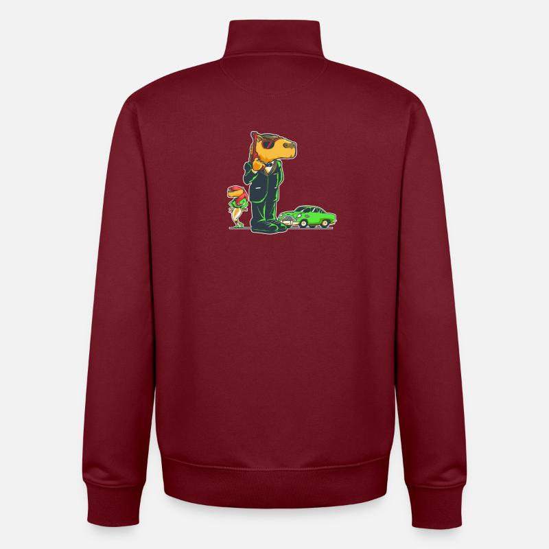 Kapybara-Geheimagent - Unisex Organic Zip Sweatshirt von Stanley/Stella - Burgunderrot