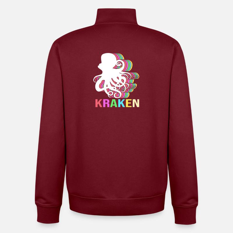 Octopus Octopus Octopus Octopus Octopus - Unisex Organic Zip Sweatshirt by Stanley/Stella - burgundy