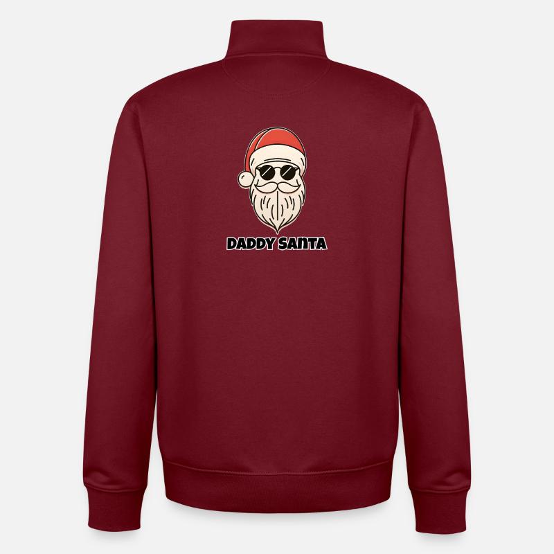 Daddy Santa – Verspielter Weihnachtsmann - Unisex Organic Zip Sweatshirt von Stanley/Stella - Burgunderrot