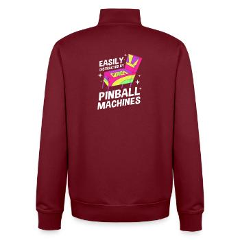 Flipper Pinball - Unisex Organic Zip Sweatshirt by Stanley/Stella - burgundy - Back - AI Model Male 185 dark (185cm)