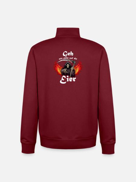 Wing Reaper with Scythe - Unisex Organic Zip Sweatshirt by Stanley/Stella - burgundy