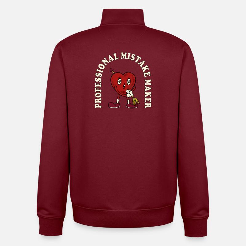 Faiseur d’erreurs professionnelles – Humour rétro comique - Sweat zippé unisexe en coton bio Stanley/Stella - bordeaux