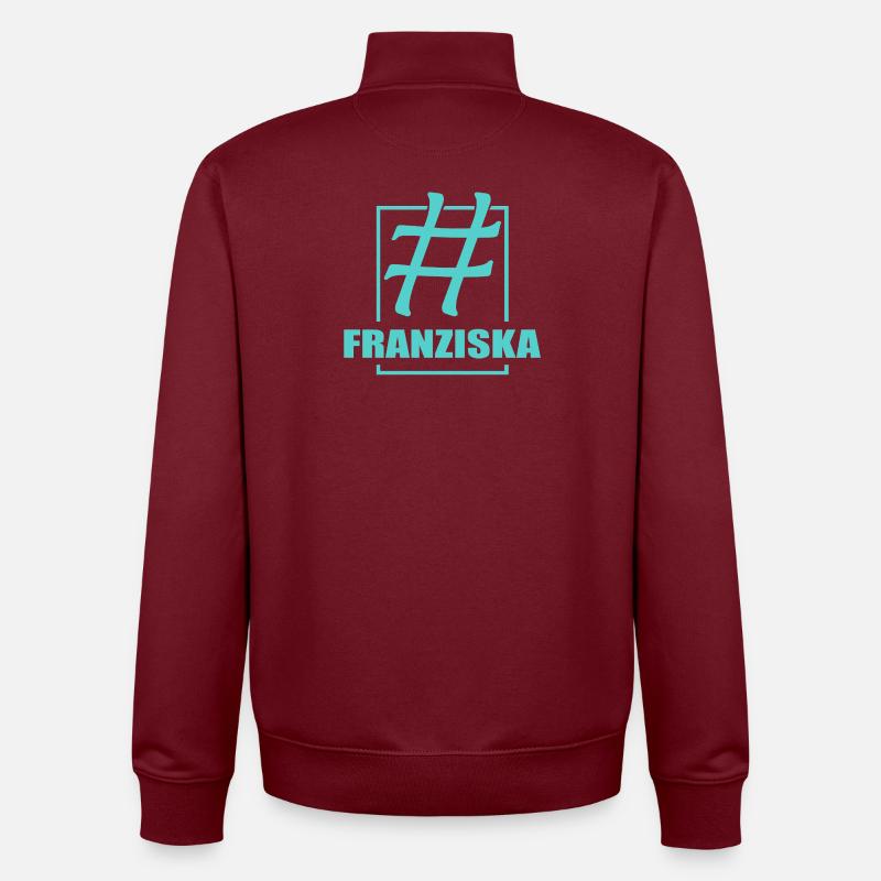 Franziska as a name - Unisex Organic Zip Sweatshirt by Stanley/Stella - burgundy