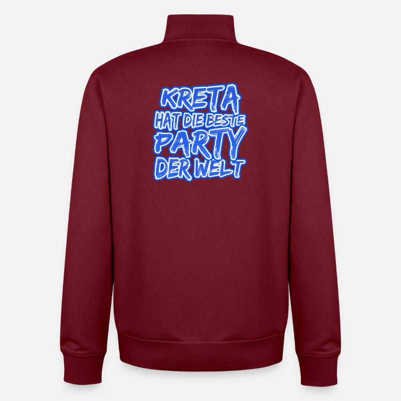 La Crète comme jour férié - Sweat zippé unisexe en coton bio Stanley/Stella - bordeaux