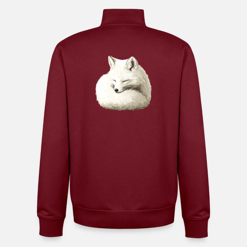 Schlafender Winterfuchs - Unisex Organic Zip Sweatshirt von Stanley/Stella - Burgunderrot