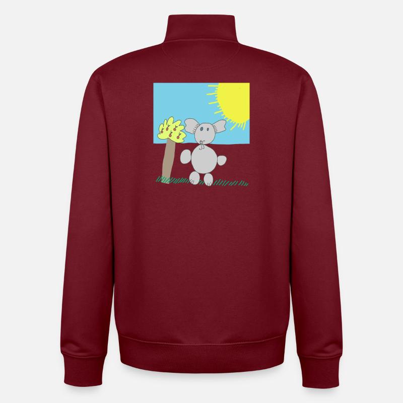 Verspielter Elefant unter einer hellen Sonne - Unisex Organic Zip Sweatshirt von Stanley/Stella - Burgunderrot