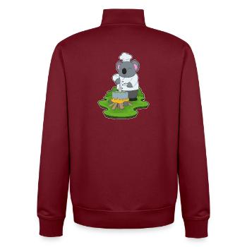 Koala Koch Kochtopf Kochen - Unisex Organic Zip Sweatshirt von Stanley/Stella - Burgunderrot - Hinten - AI Model Male 185 dark (185cm)