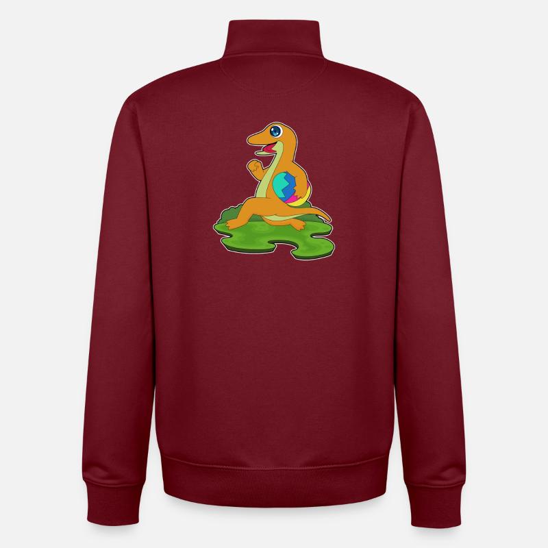 Lizard Easter Easter Egg - Unisex Organic Zip Sweatshirt by Stanley/Stella - burgundy
