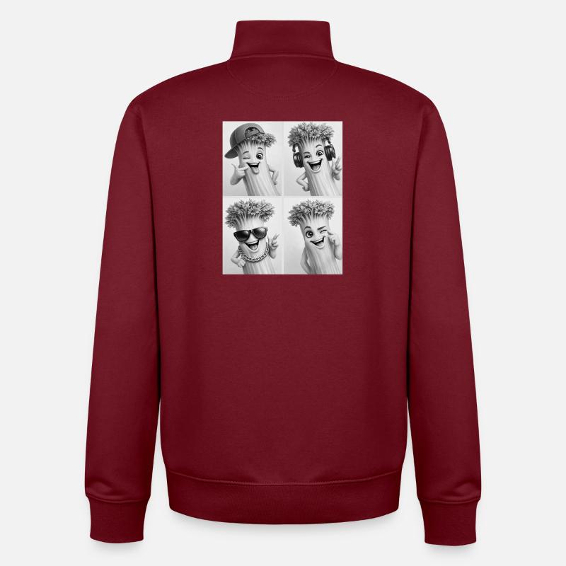 Céleri - Sweat zippé unisexe en coton bio Stanley/Stella - bordeaux