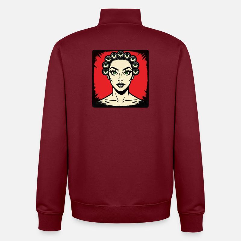 I SEE YOU - nice people - Sweat zippé unisexe en coton bio Stanley/Stella - bordeaux