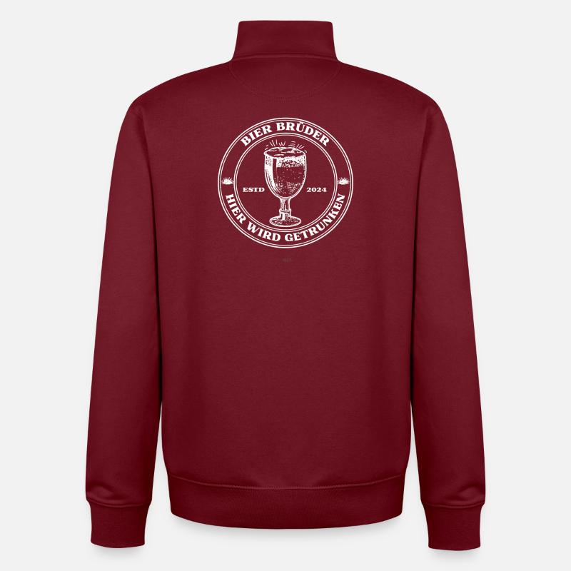 BierBrüder. Hier wird getrunken. - Unisex Organic Zip Sweatshirt von Stanley/Stella - Burgunderrot