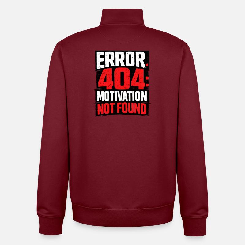 404-Motivation Not Found Minimalist - Unisex Organic Zip Sweatshirt by Stanley/Stella - burgundy