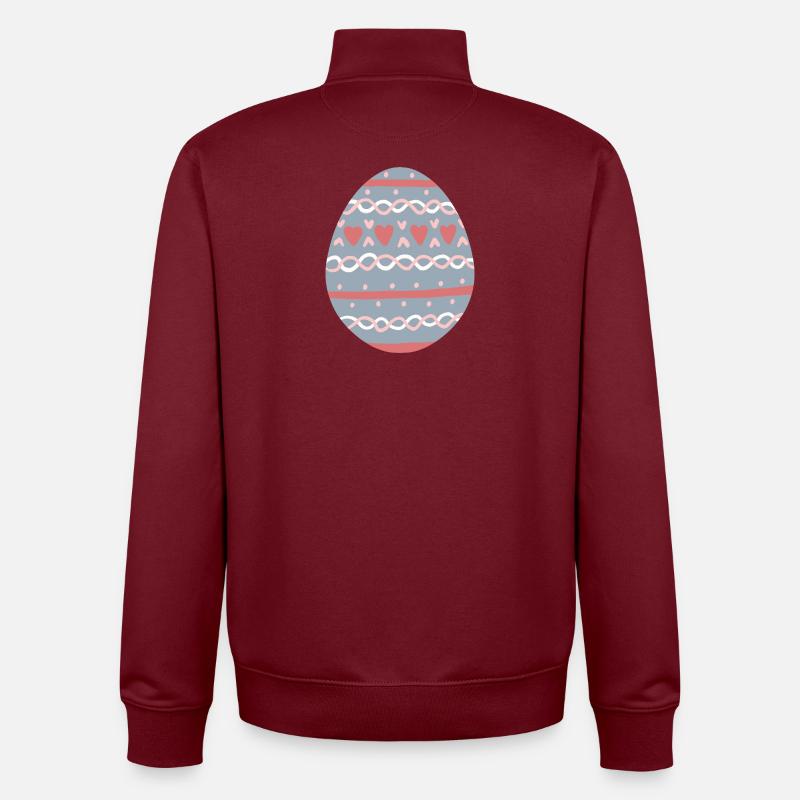 Pastel Hearts Egg Pattern - Unisex Organic Zip Sweatshirt von Stanley/Stella - Burgunderrot