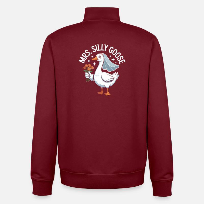 Bridal Goose Logo – MrsSillyGoose - Unisex Organic Zip Sweatshirt by Stanley/Stella - burgundy