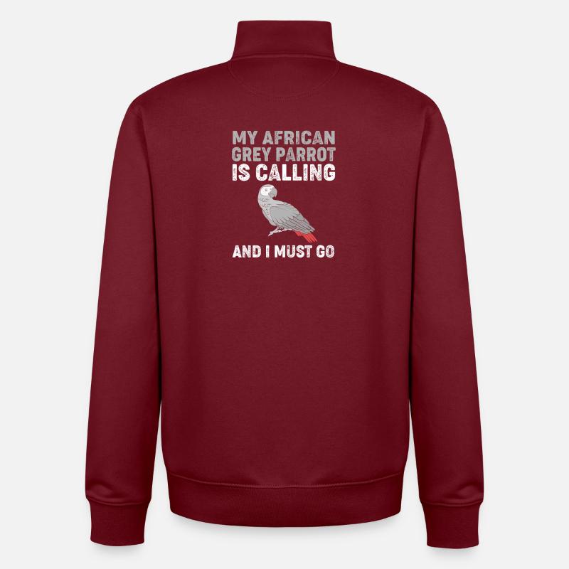 Perroquet gris Perroquet gris - Sweat zippé unisexe en coton bio Stanley/Stella - bordeaux