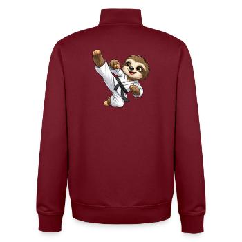 Arts martiaux paresseux Karaté Arts martiaux japonais - Sweat zippé unisexe en coton bio Stanley/Stella - bordeaux - Dos - AI Model Male 185 dark (185cm)