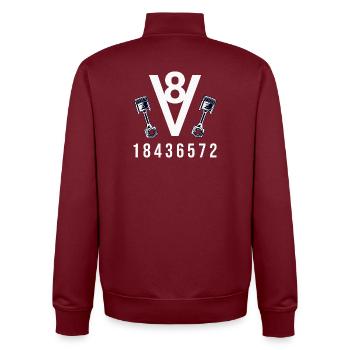 V8 Symphony - Sweat zippé unisexe en coton bio Stanley/Stella - bordeaux - Dos - AI Model Male 185 dark (185cm)