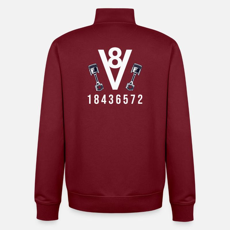 V8 Symphony - Sweat zippé unisexe en coton bio Stanley/Stella - bordeaux