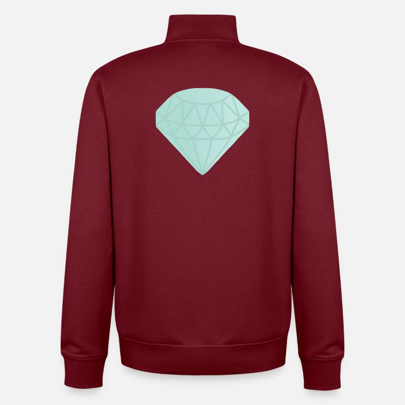 Diamant géométrique de la Monnaie - Sweat zippé unisexe en coton bio Stanley/Stella - bordeaux