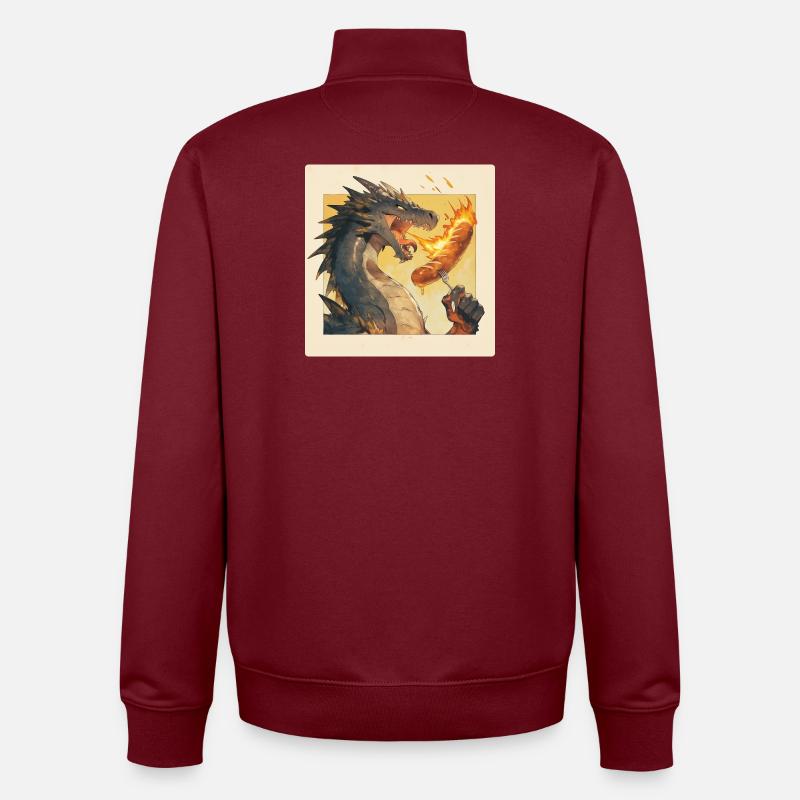 Dragegriller bratwurst - Stanley/Stella unisex sweatshirt med lynlås i økologisk - burgunder-rød