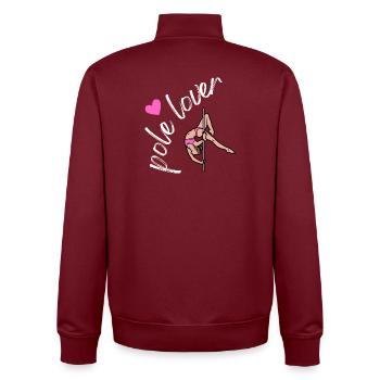 PoleDance Liebe Kraft - Unisex Organic Zip Sweatshirt von Stanley/Stella - Burgunderrot - Hinten - AI Model Male 185 dark (185cm)