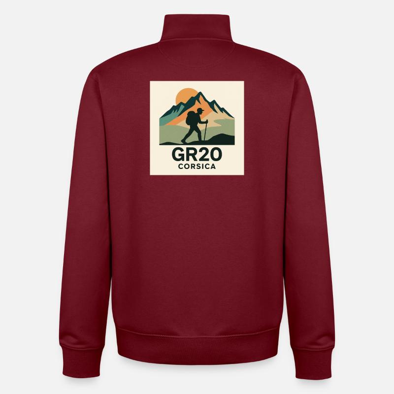 GR 20 KORSIKA - Unisex Organic Zip Sweatshirt von Stanley/Stella - Burgunderrot