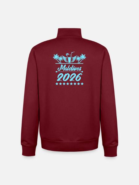 Maldives 2026 Strandtraum - Unisex Organic Zip Sweatshirt von Stanley/Stella - Burgunderrot