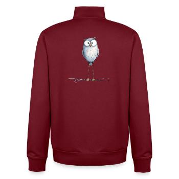 Cute Owl - Unisex Organic Zip Sweatshirt by Stanley/Stella - burgundy - Back - AI Model Male 185 dark (185cm)