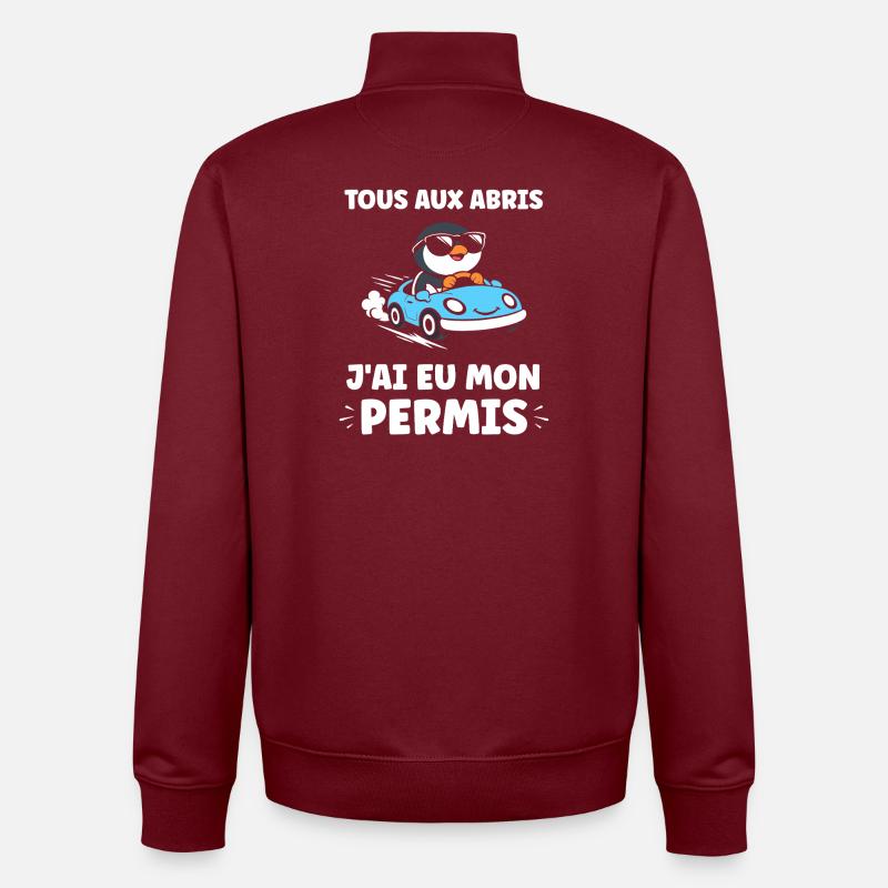 Führerschein-Humor - Unisex Organic Zip Sweatshirt von Stanley/Stella - Burgunderrot