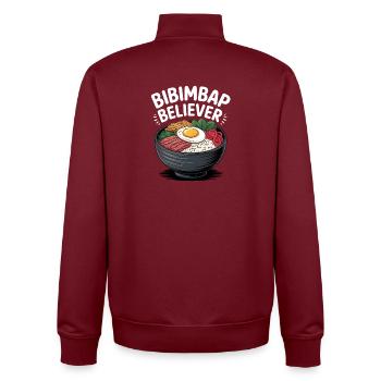 Bibimbap-Fan | Korea, Reisschüssel, Foodie - Unisex Organic Zip Sweatshirt von Stanley/Stella - Burgunderrot - Hinten - AI Model Male 185 dark (185cm)