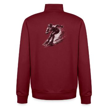Patineurs de vitesse en pleine dynamique - Sweat zippé unisexe en coton bio Stanley/Stella - bordeaux - Dos - AI Model Male 185 dark (185cm)
