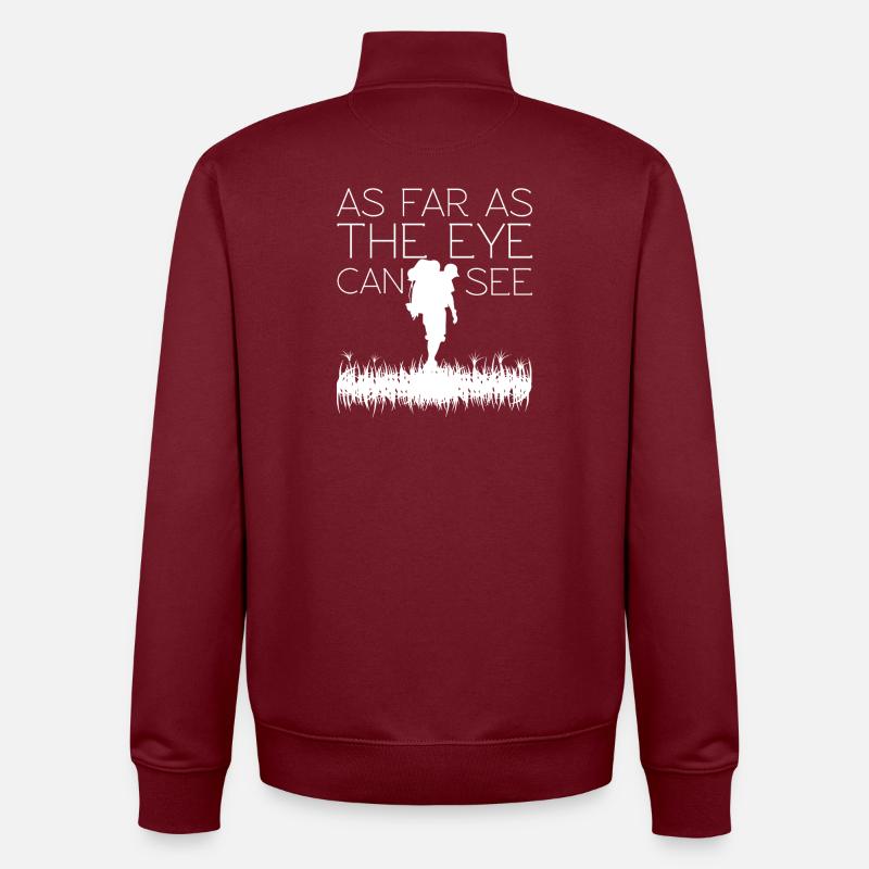 À perte de vue : silhouette de randonnée - Sweat zippé unisexe en coton bio Stanley/Stella - bordeaux