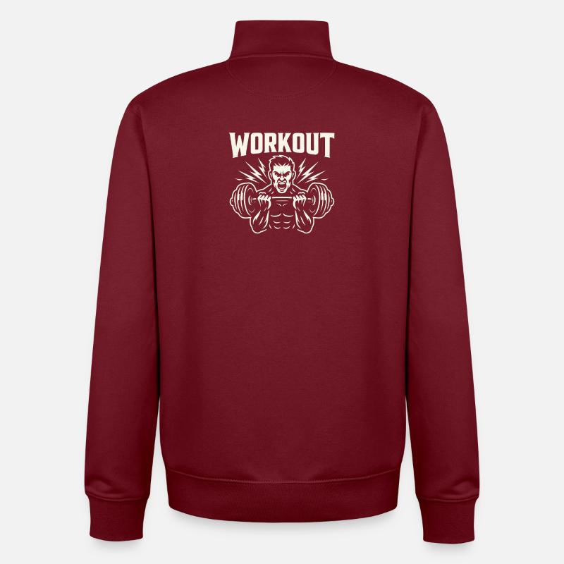 Kraftvolles schweres Krafttraining - Unisex Organic Zip Sweatshirt von Stanley/Stella - Burgunderrot