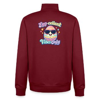 Voilà toi poussin, Pâques, Enfants, Poulet - Sweat zippé unisexe en coton bio Stanley/Stella - bordeaux - Dos - AI Model Male 185 dark (185cm)