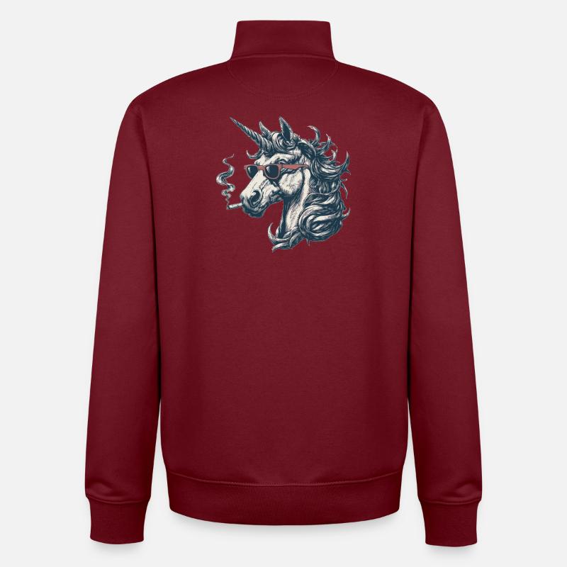 Cool Unicorn - Unisex Organic Zip Sweatshirt by Stanley/Stella - burgundy