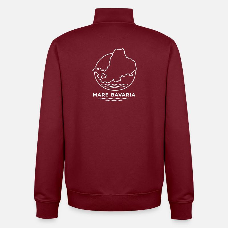 Mer de Bavière - Mare Bavière - Sweat zippé unisexe en coton bio Stanley/Stella - bordeaux