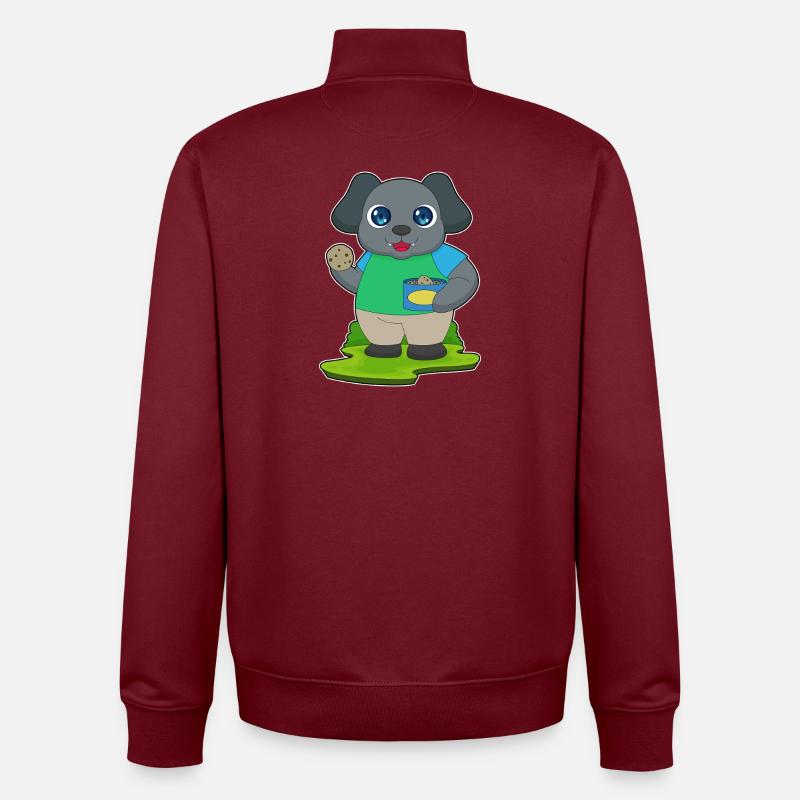 Biscuits pour chiens - Sweat zippé unisexe en coton bio Stanley/Stella - bordeaux