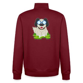 Hund Knochen - Unisex Organic Zip Sweatshirt von Stanley/Stella - Burgunderrot - Hinten - AI Model Male 185 dark (185cm)