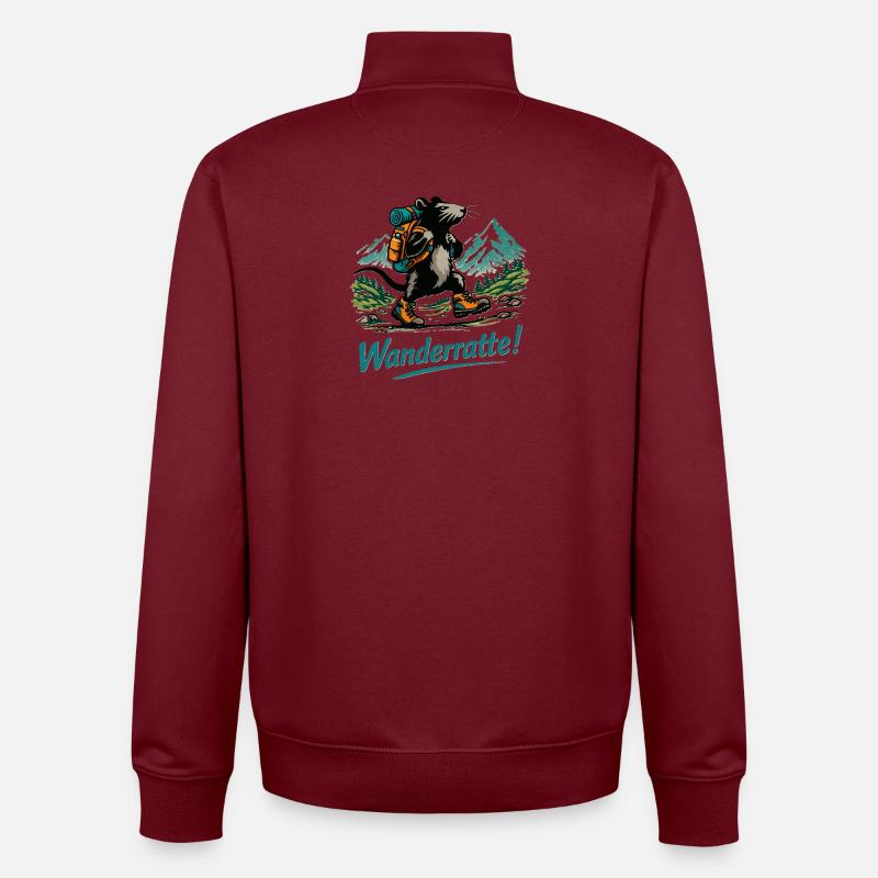 Wanderratte Wanderabenteuer - Unisex Organic Zip Sweatshirt von Stanley/Stella - Burgunderrot