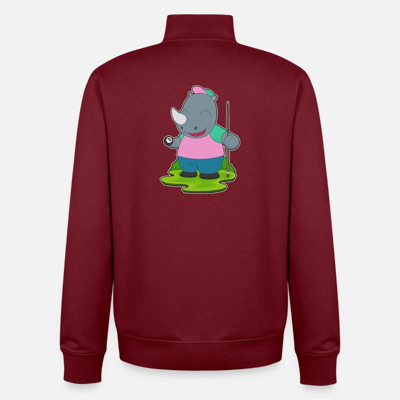 Nashorn Billiard Queue Sport - Unisex Organic Zip Sweatshirt von Stanley/Stella - Burgunderrot