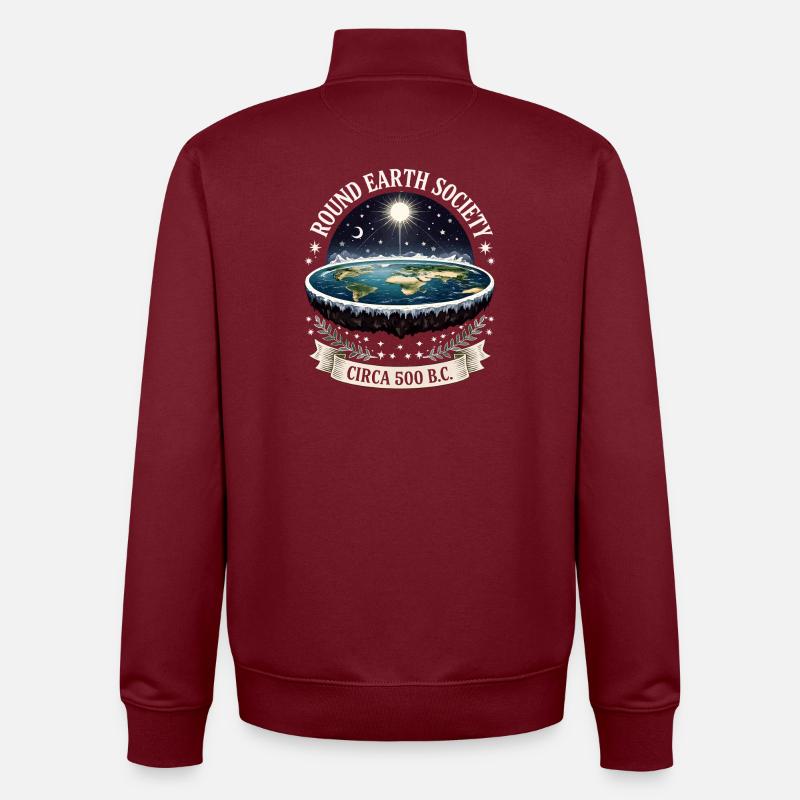 Runde Erde Gesellschaft 500 v.Chr - Unisex Organic Zip Sweatshirt von Stanley/Stella - Burgunderrot