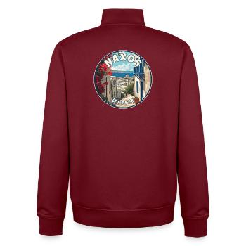 Découvrez le paradis méditerranéen de Naxos en Grèce - Sweat zippé unisexe en coton bio Stanley/Stella - bordeaux - Dos - AI Model Male 185 dark (185cm)